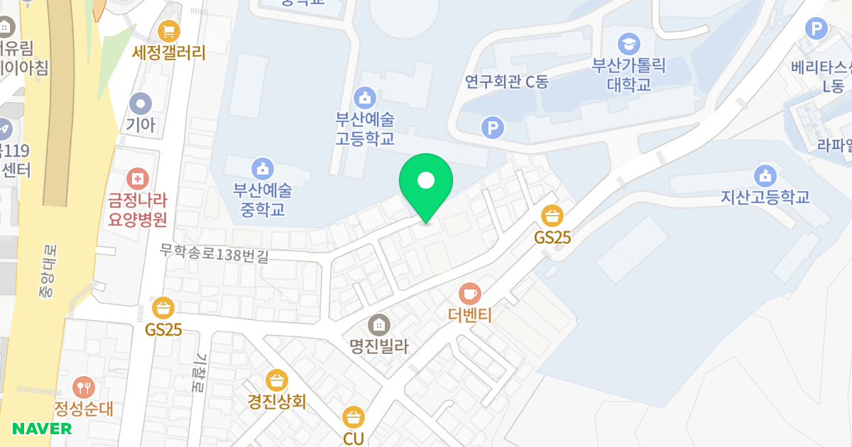 영남하우스 위치 지도 - 부산광역시 금정구 무학송로138번길 34