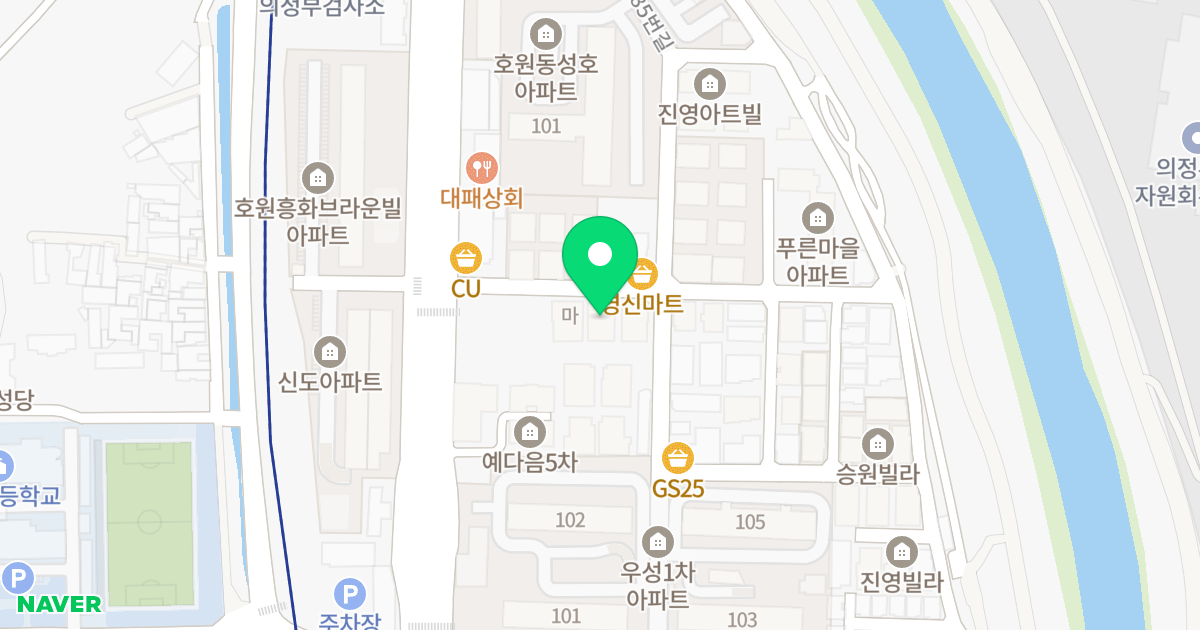 예다음 위치 지도 - 경기도 의정부시 평화로272번길 14