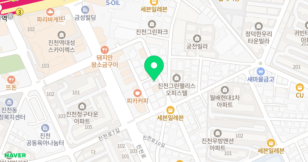 진천동 HJ 빌딩 위치 지도 - 대구광역시 달서구 진천로10길 32