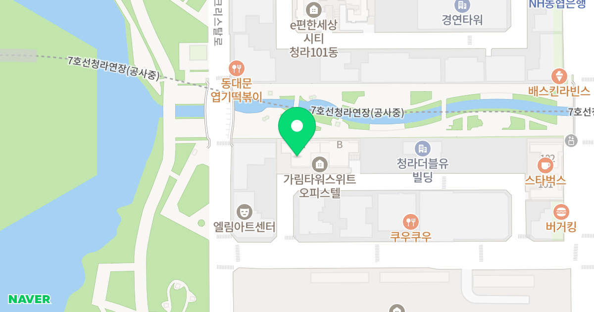 청라 가림스위트 오피스텔 위치 지도 - 인천광역시 서구 크리스탈로74번길 7-9