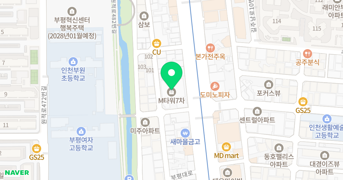 M-TOWER 7 위치 지도 - 인천광역시 부평구 부평대로 115