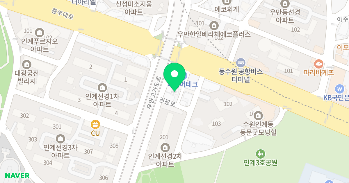 The L 158 위치 지도 - 경기도 수원시 팔달구 권광로 328-4