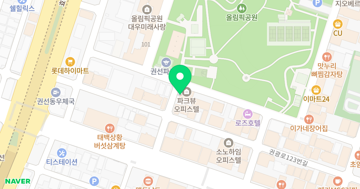 파크뷰 위치 지도 - 경기도 수원시 권선구 권선로683번길 24-4