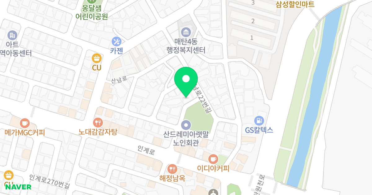 R＆D하우스 위치 지도 - 경기도 수원시 영통구 산남로4번길 25-9