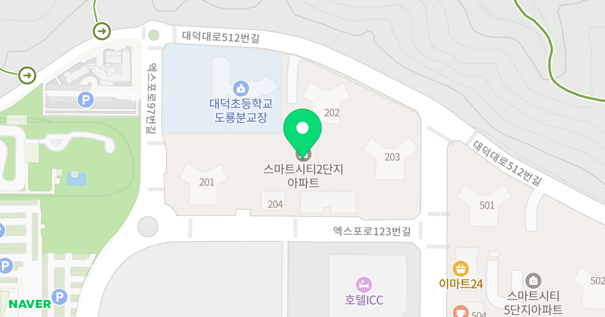 스마트시티 위치 지도 - 대전광역시 유성구 엑스포로123번길 65-38