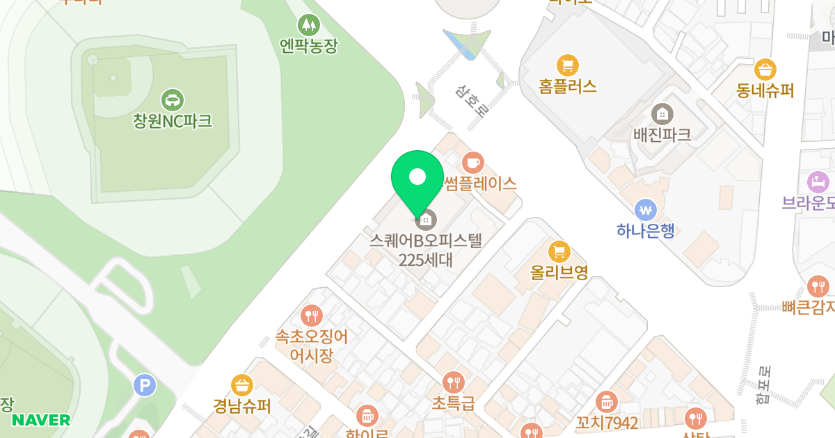 SQUARE_B 위치 지도 - 경상남도 창원시 마산합포구 용마로 106
