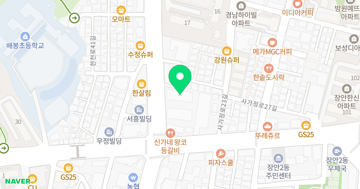 동트리움 에이동 위치 지도 - 서울특별시 동대문구 한천로 208