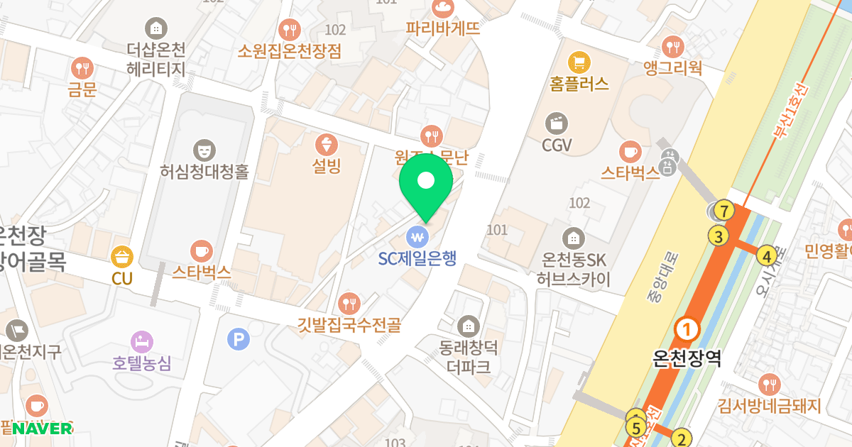 포르투나 위치 지도 - 부산광역시 동래구