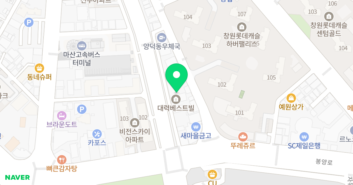 대력베스트빌 위치 지도 - 경상남도 창원시 마산회원구 양덕동2길 17