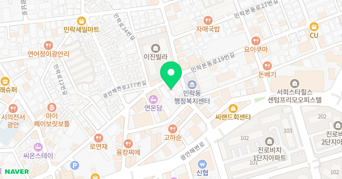 (35-1) 위치 지도 - 부산광역시 수영구 민락로6번길 52