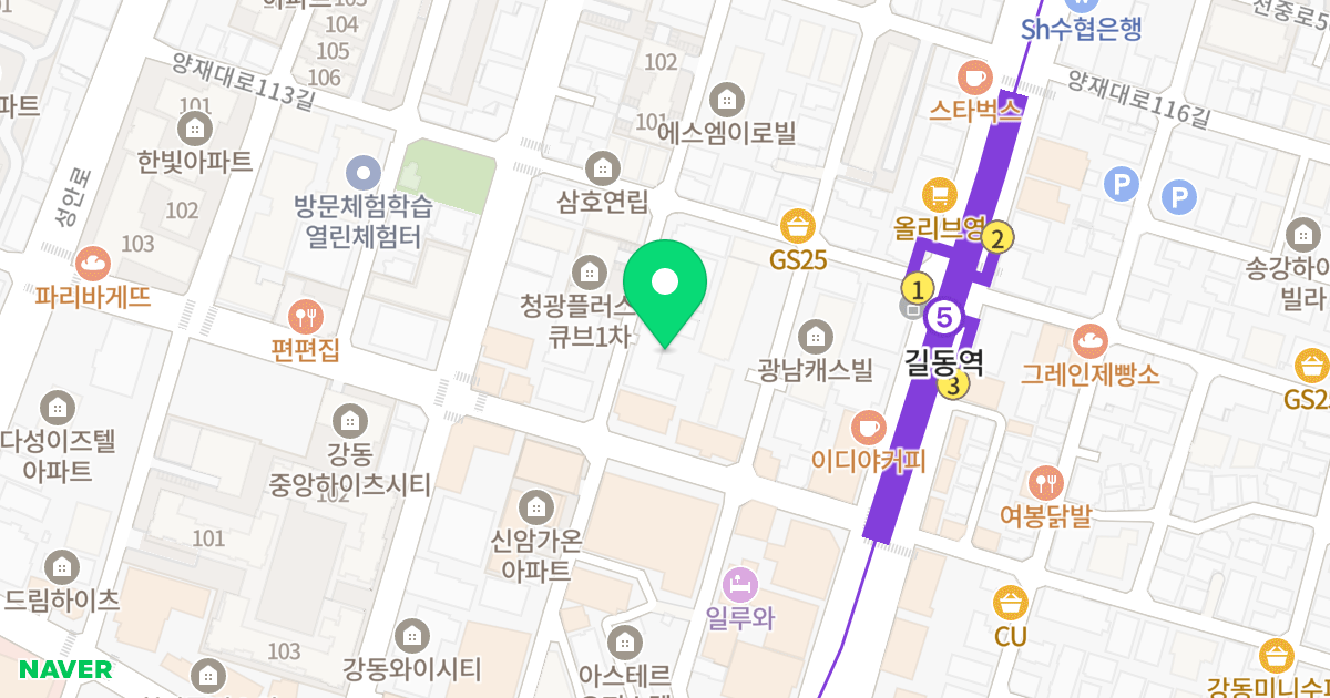 에스아이팰리스강동센텀I 위치 지도 - 서울특별시 강동구 천중로42길 77