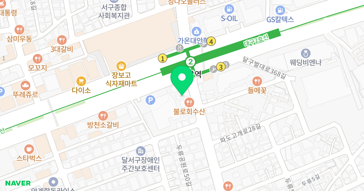(100-8) 위치 지도 - 대구광역시 달서구 파도고개로 255
