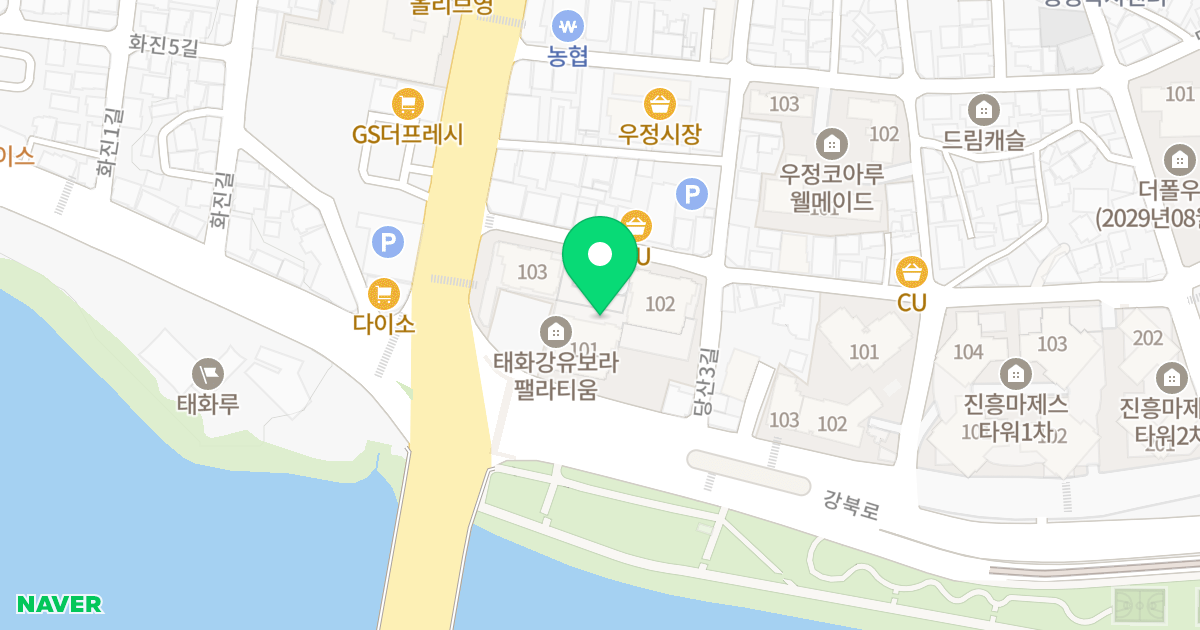 태화강 유보라 팰라티움 위치 지도 - 울산광역시 중구 당산4길 12