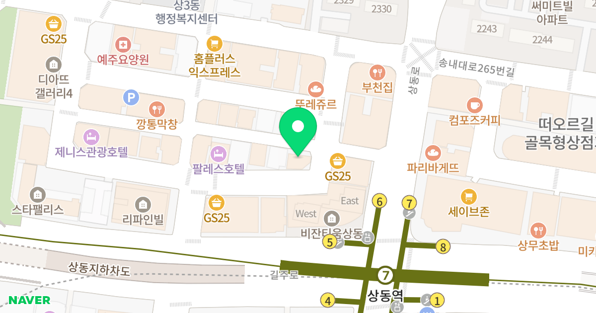 상동타운 위치 지도 - 경기도 부천시 원미구  37