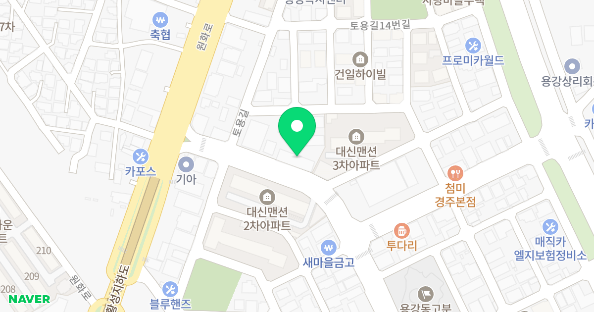 아시아나 오피스텔 위치 지도 - 경상북도 경주시 양정로 336