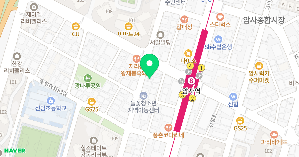 미성 위치 지도 - 서울특별시 강동구 상암로4길 5