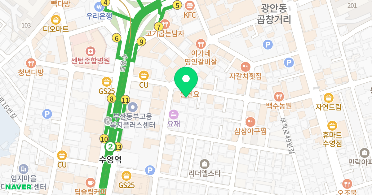 흑석뜨란채 위치 지도 - 부산광역시 수영구 수영로680번길 20