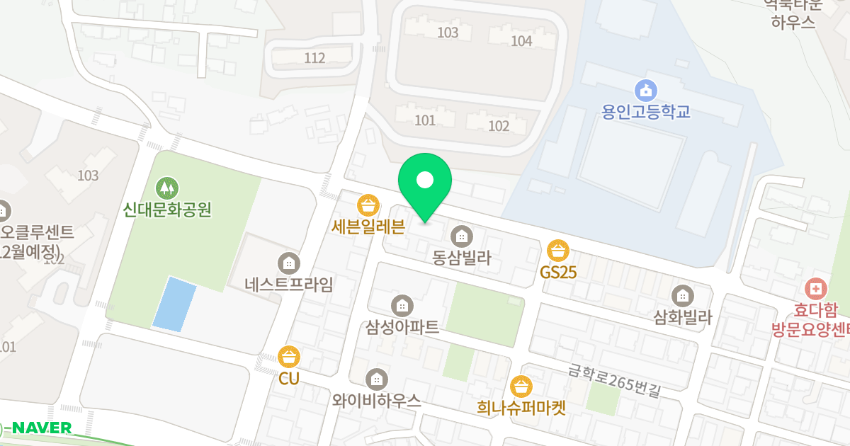 명지럭스타워 위치 지도 - 경기도 용인시 처인구 금학로241번길 22-6