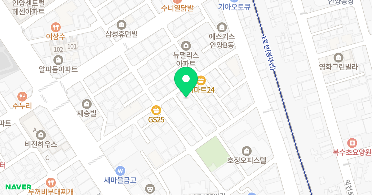 안차랑 더클래스시티Ⅱ 위치 지도 - 경기도 안양시 만안구 안양로148번길 30