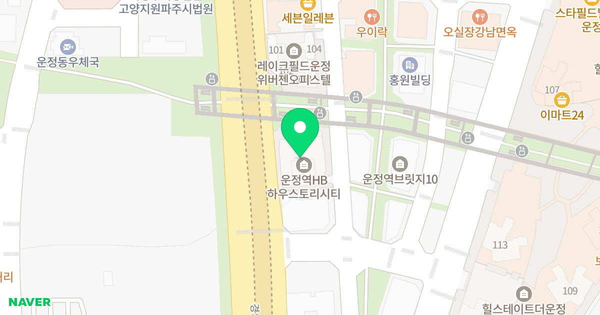 운정역 HB 하우스토리 시티 위치 지도 - 경기도 파주시 경의로 1224