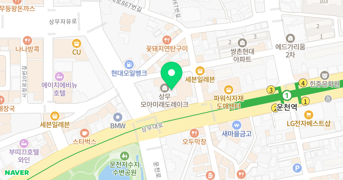 상무 모아 미래도 레이크 위치 지도 - 광주광역시 서구