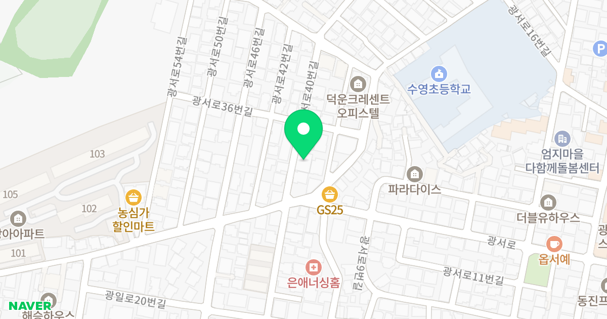 서현하우스 위치 지도 - 부산광역시 수영구