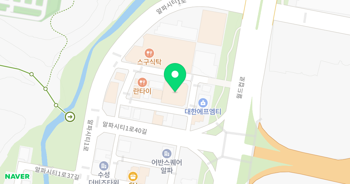 대경엘리시아 위치 지도 - 대구광역시 수성구 알파시티1로42길 24