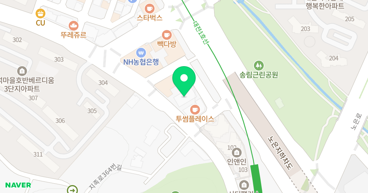 포유하우스 위치 지도 - 대전광역시 유성구 지족로364번길 25