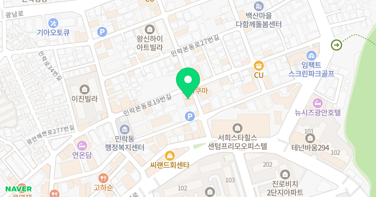 다온채 위치 지도 - 부산광역시 수영구 광안해변로307번길 15