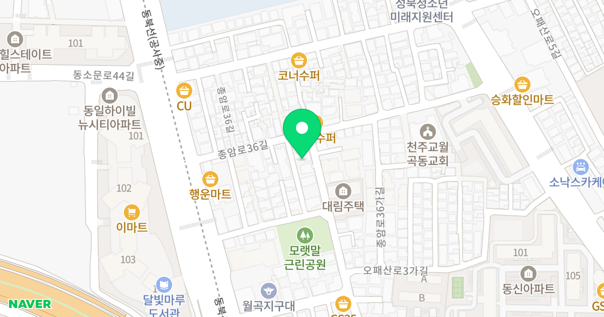 신앤김 위치 지도 - 서울특별시 성북구 화랑로1길 55