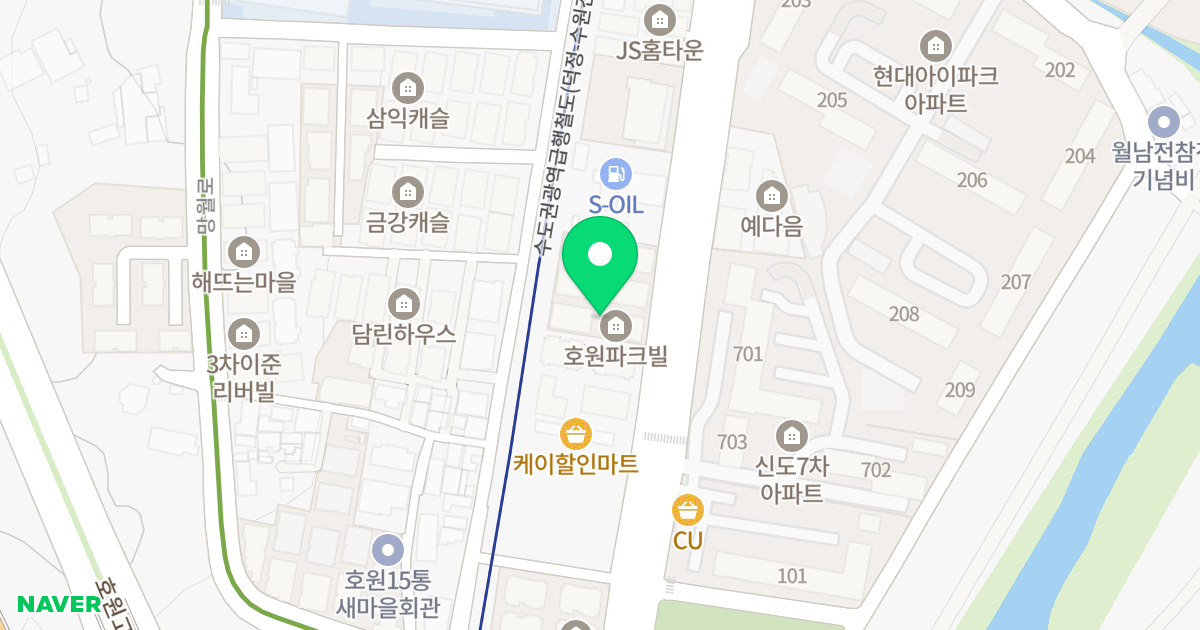 호원파크빌 위치 지도 - 경기도 의정부시  127