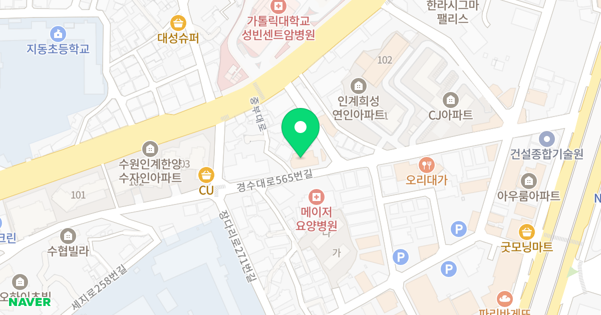 모담 빌브 위치 지도 - 경기도 수원시 팔달구 경수대로565번길 52