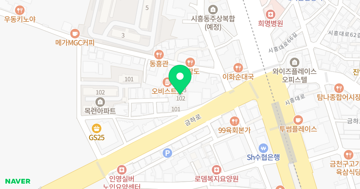 가우디캐슬 위치 지도 - 서울특별시 금천구 금하로5길 2