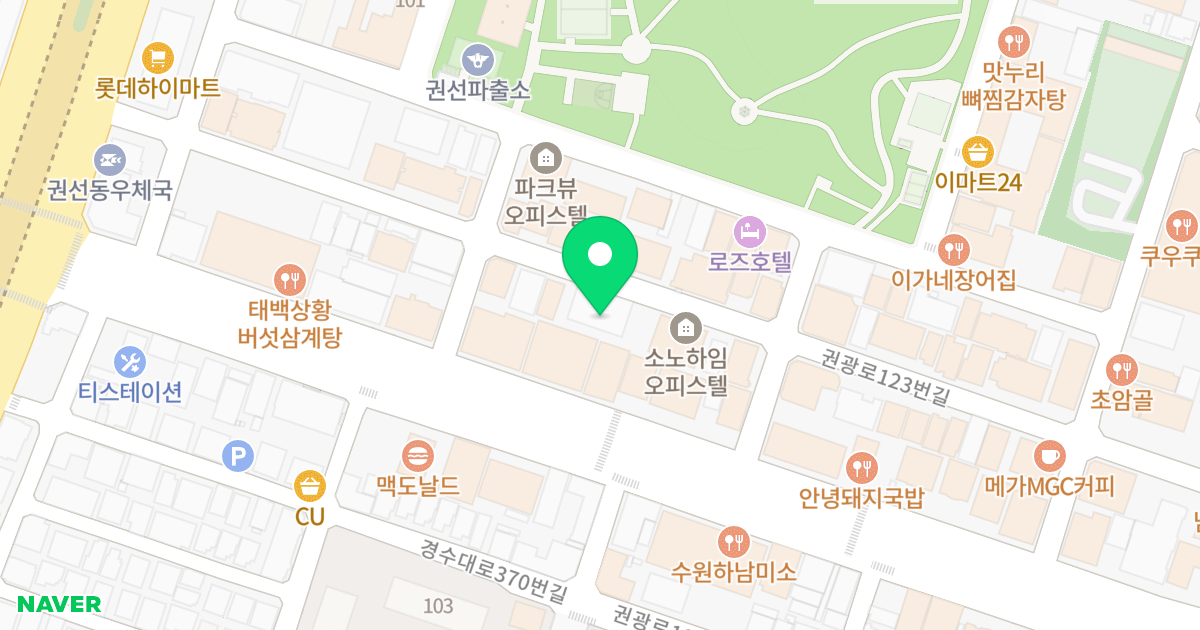 LH청년나래家 위치 지도 - 경기도 수원시 권선구 경수대로384번길 50
