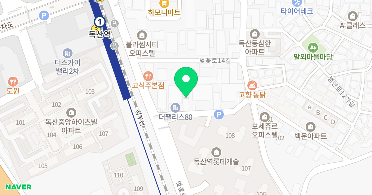 TERRASIUM 위치 지도 - 서울특별시 금천구 벚꽃로12길 9