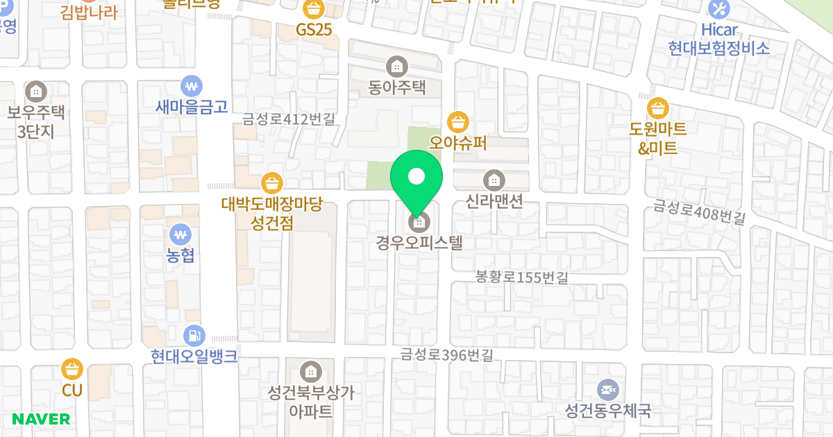 경우오피스텔 위치 지도 - 경상북도 경주시 금성로408번길 16