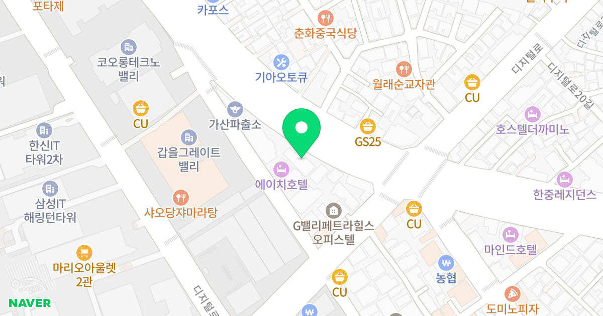 에스키스 가산 위치 지도 - 서울특별시 금천구 벚꽃로56길 190