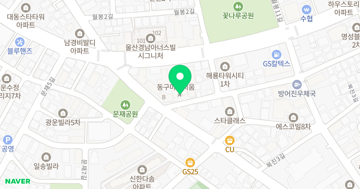 A동 위치 지도 - 울산광역시 동구 북진1길 5