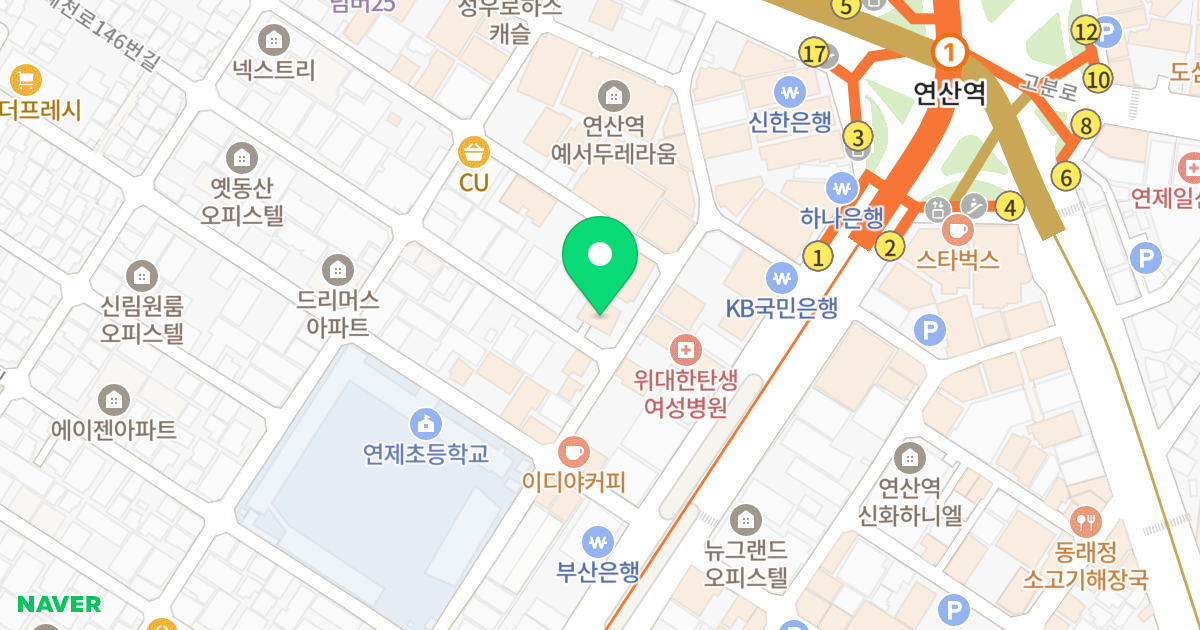 연산부백화이트리치 위치 지도 - 부산광역시 연제구 거제천로146번길 67