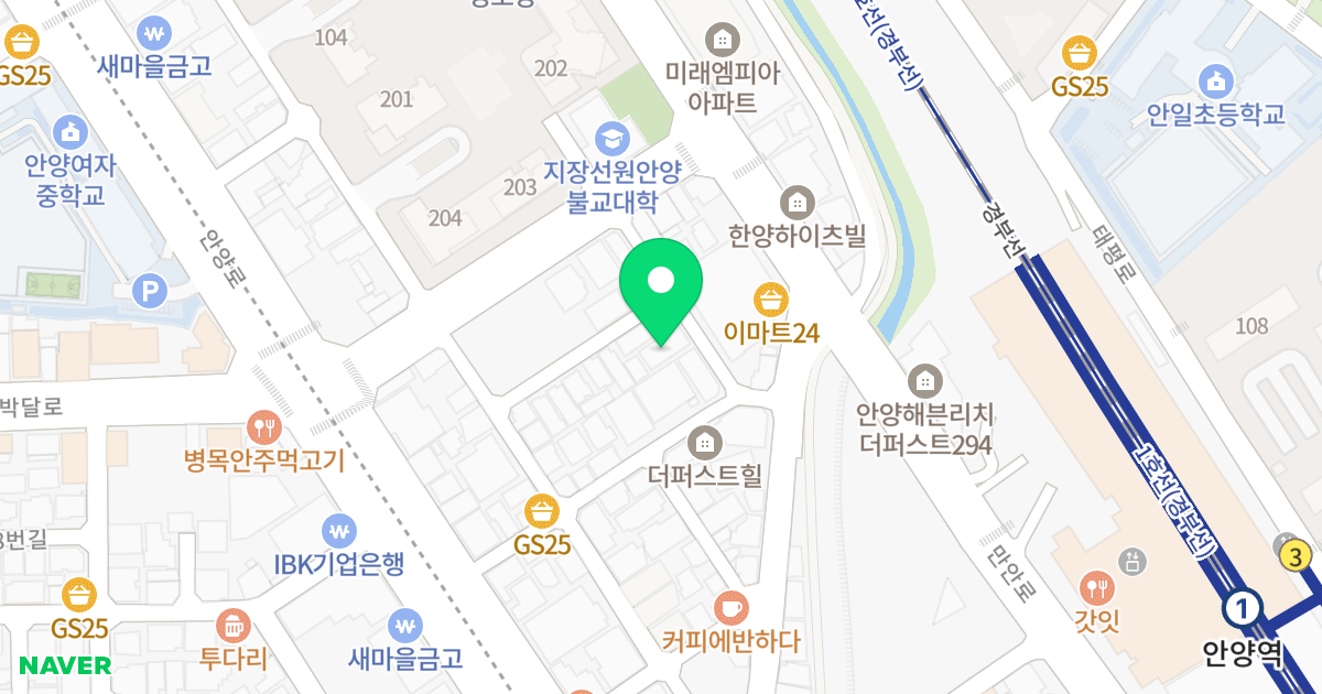 (689-21) 위치 지도 - 경기도 안양시 만안구 안양로340번길 35