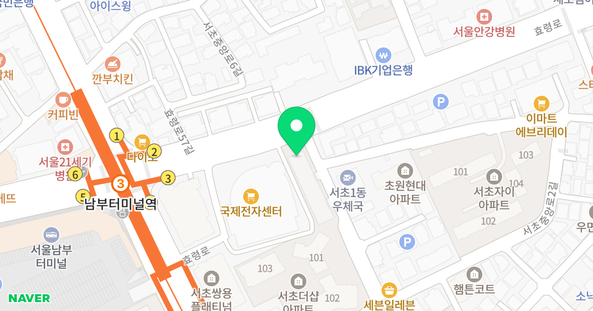 해링턴 타워 서초 위치 지도 - 서울특별시 서초구 효령로 310