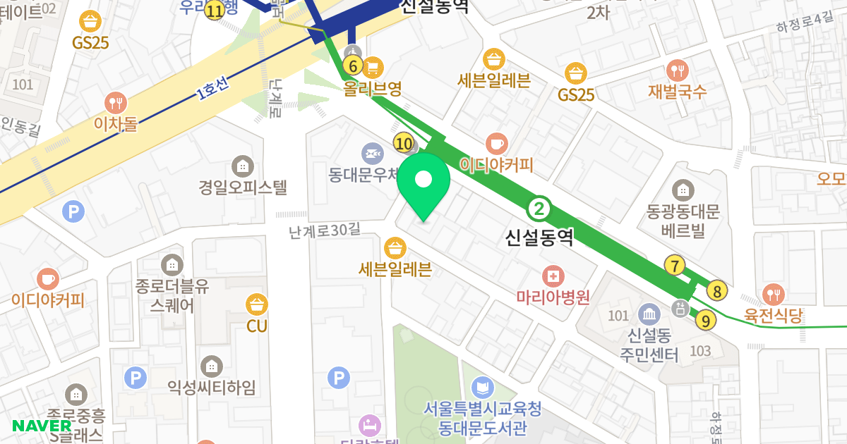 베델하우스 위치 지도 - 서울특별시 동대문구 난계로30길 15