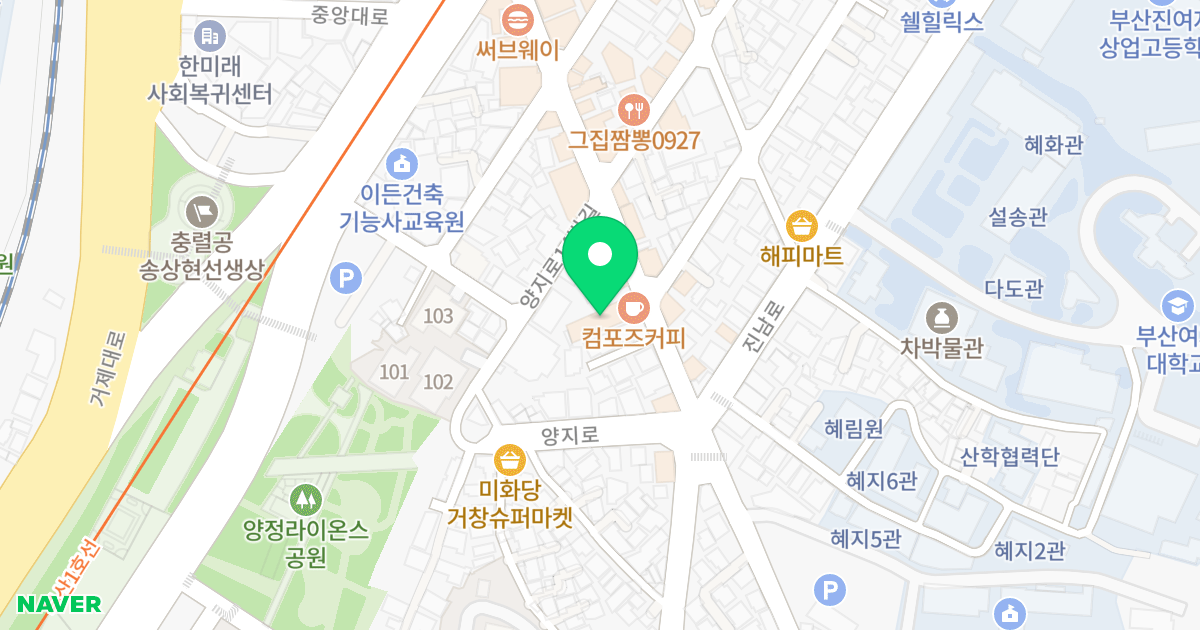(365-9) 위치 지도 - 부산광역시 부산진구 양지로 18-1