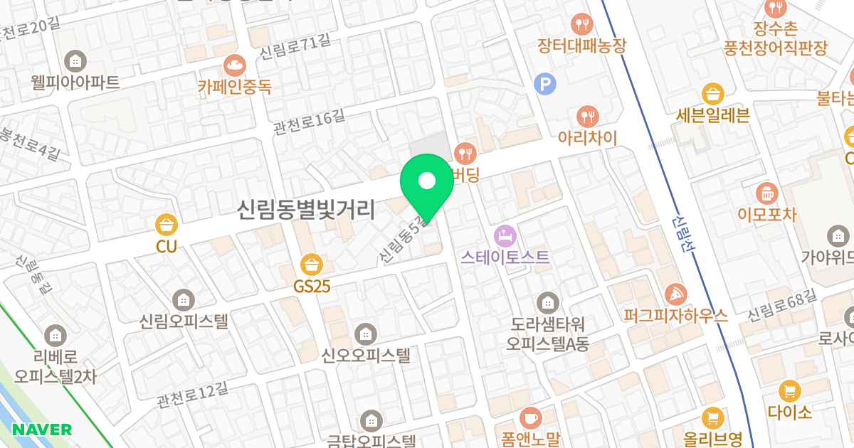 (1438-4) 위치 지도 - 서울특별시 관악구 신림동5길 6