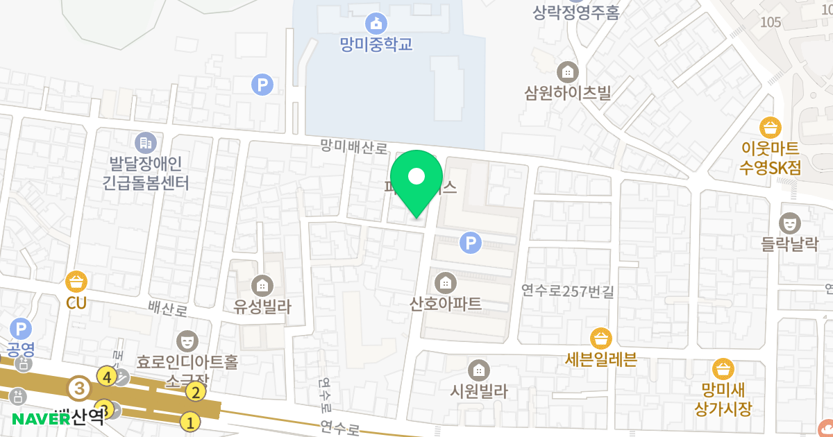 이한팔라티움 위치 지도 - 부산광역시 수영구 연수로249번길 31