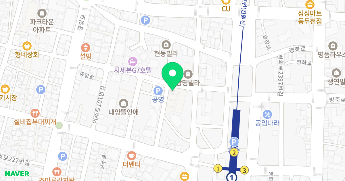 공간1 위치 지도 - 경기도 동두천시