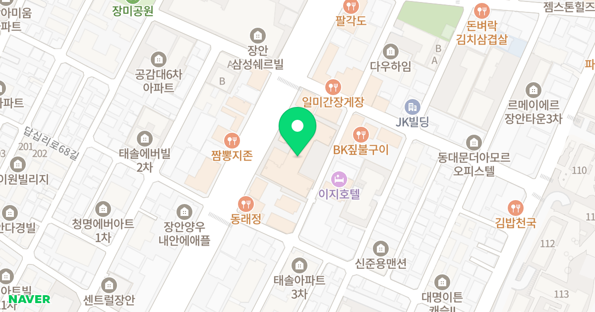 힐스테이트 장안 센트럴 위치 지도 - 서울특별시 동대문구 장한로 110