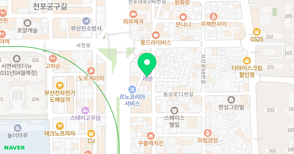 아담빌 위치 지도 - 부산광역시 부산진구 서전로58번길 14