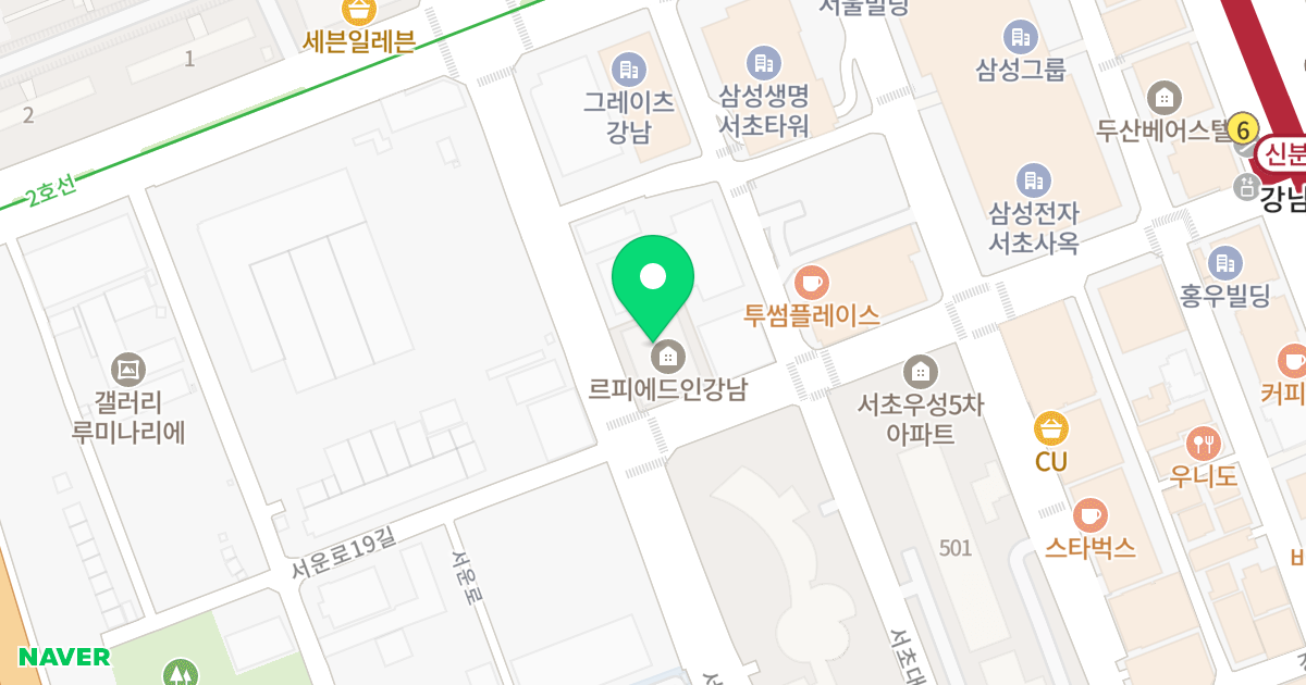 르피에드 인 강남 위치 지도 - 서울특별시 서초구 서운로 136