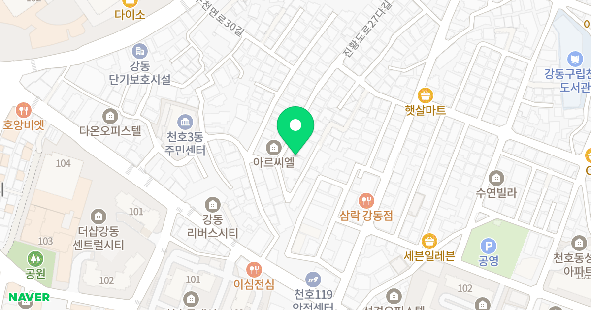 美笑家 위치 지도 - 서울특별시 강동구 진황도로27다길 49